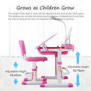 LVYUAN Height Adjustable Kids Desk and Chair Set.Desk Chair