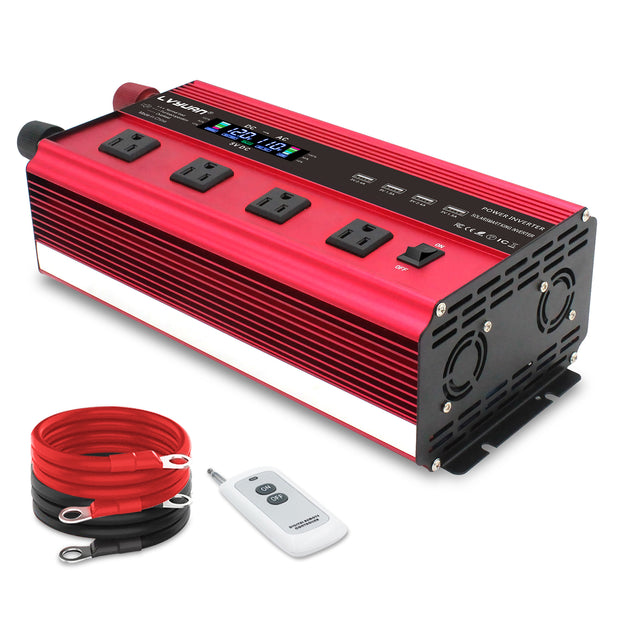 LVYUAN 2000W Power Inverter DC 12V to 110V AC with LCD Display DC to AC Car Inverter