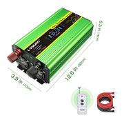 LVYUAN 1600W Pure Sine Wave Inverter DC 12V to AC 110V 120V with Remote Controller, LCD Display DC to AC Converter