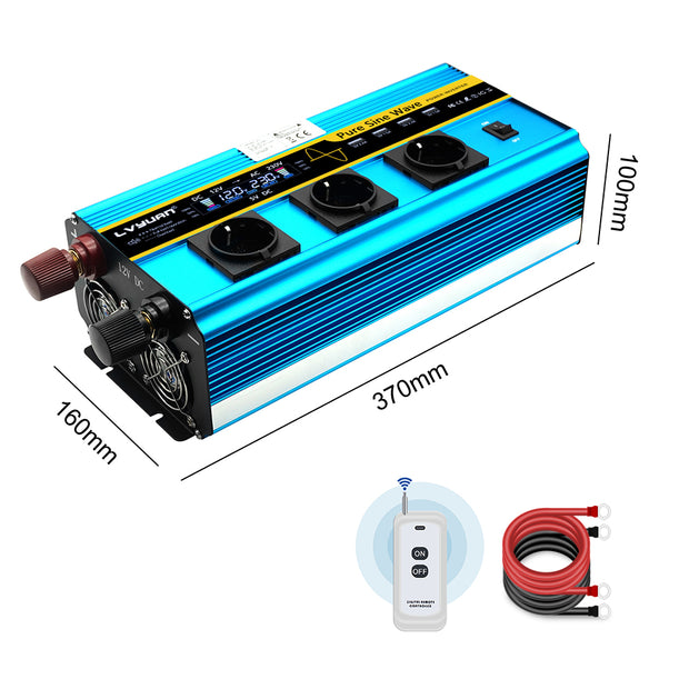 LVYUAN 3000W Pure Sine Wave Power Inverter DC 12V to AC 230V with LCD Display For RVs & Campers For Truck,Car