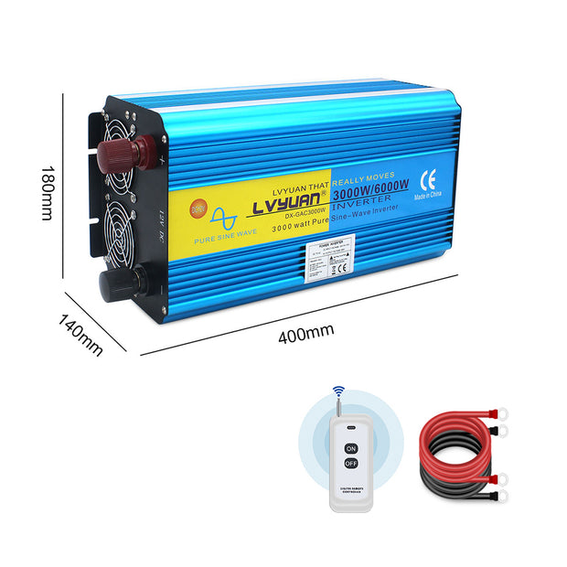 3000W Pure Sine Wave Power Inverter DC 12V to AC 230V with 2 LCD