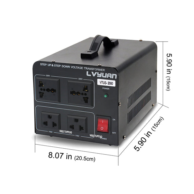 LVYUAN 2000 Watt Power Convert from AC 110V ⇄ 220V Step up Down Transformer
