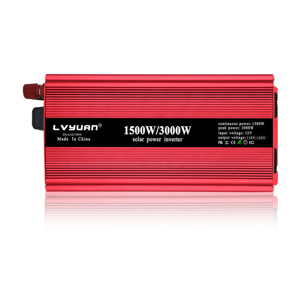 LVYUAN 800 Watts Power Inverter Modified Sine Wave Car Converter Charger  Adapter 2USB DC 12V to AC 110V 120V LCD Display Red 