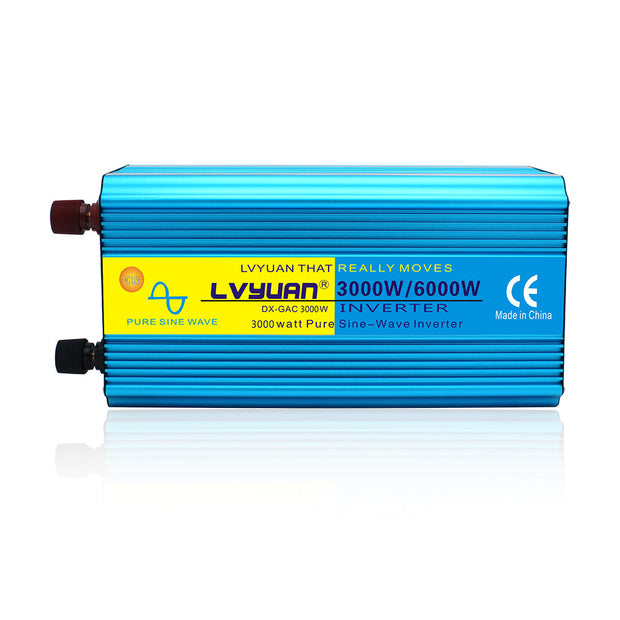 LVYUAN 3000W Pure Sine Wave Power Inverter DC 24V to AC 230V with 2 LCD Display with Remote Control For RVs & Campers For Truck,Car