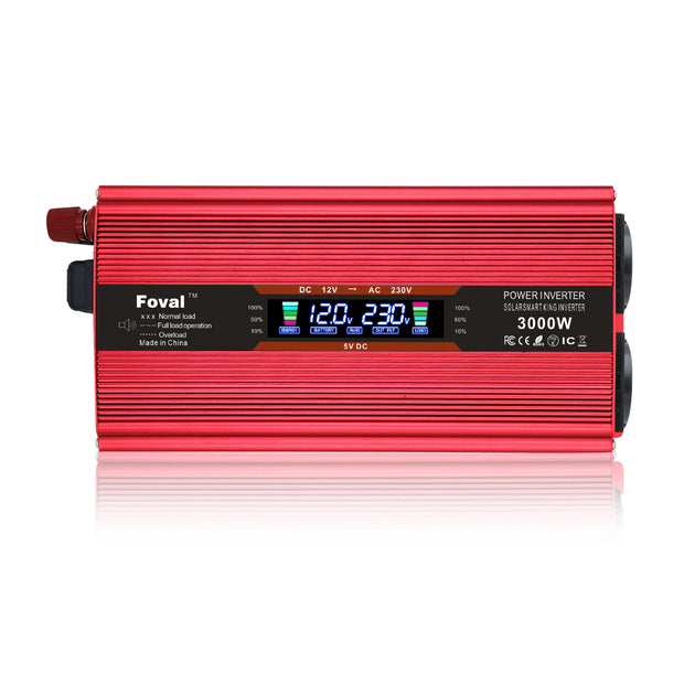 LVYUAN Wechselrichter 1500W DC 12V auf AC 230V Spannungswandler 1 EU-Buchse  2 USB-Anschluss Power Inverter mit Krokodilklemmen rot: :  Elektronik & Foto