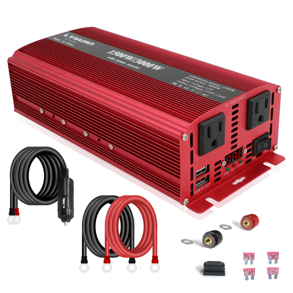 1500W Pure Sine Wave Power Inverter with LED Display DC to AC Converter –  LVYUAN