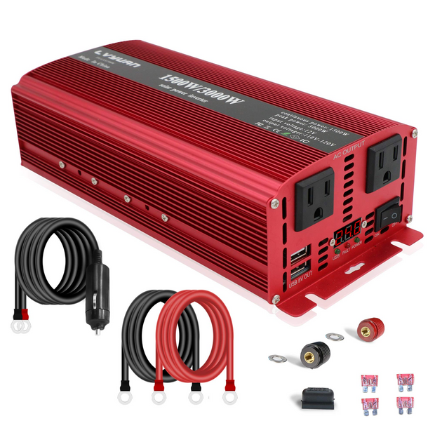 LVYUAN 1500W Power Inverter DC 24V to AC 110V with LED Display DC to AC Converter