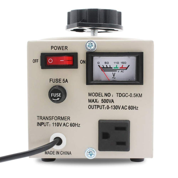 LVYUAN Variable Transformer Variable Voltage Regulator, 0-130V Output, 110V-120V Input, (500VA)