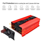 LVYUAN 700W Power Inverter DC 12V to AC 110V with LCD Display DC to AC Converter