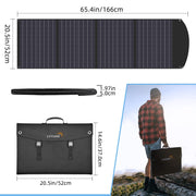 LVYUAN 120 Watt Portable Solar Panel with Adjustable Kickstands, Foldable, Waterproof IP65 for RV, Outdoor, Camping, Tablets, Blackout