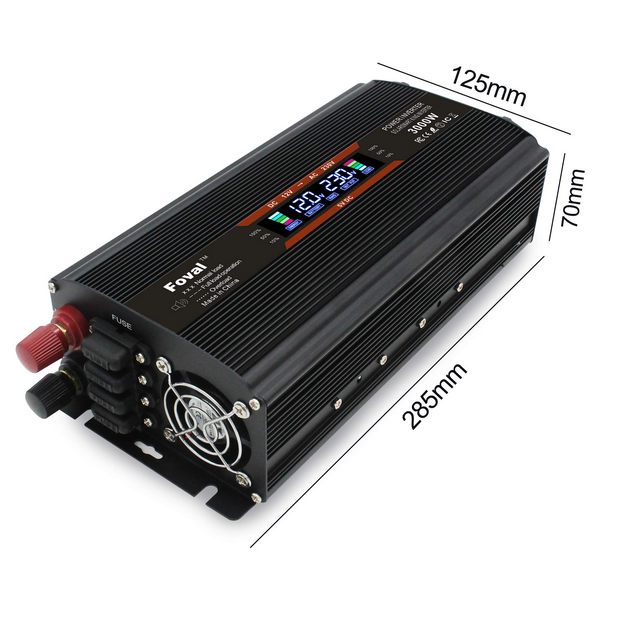 LVYUAN Wechselrichter 1500W DC 12V auf AC 230V Spannungswandler 1 EU-Buchse  2 USB-Anschluss Power Inverter mit Krokodilklemmen rot: :  Elektronik & Foto